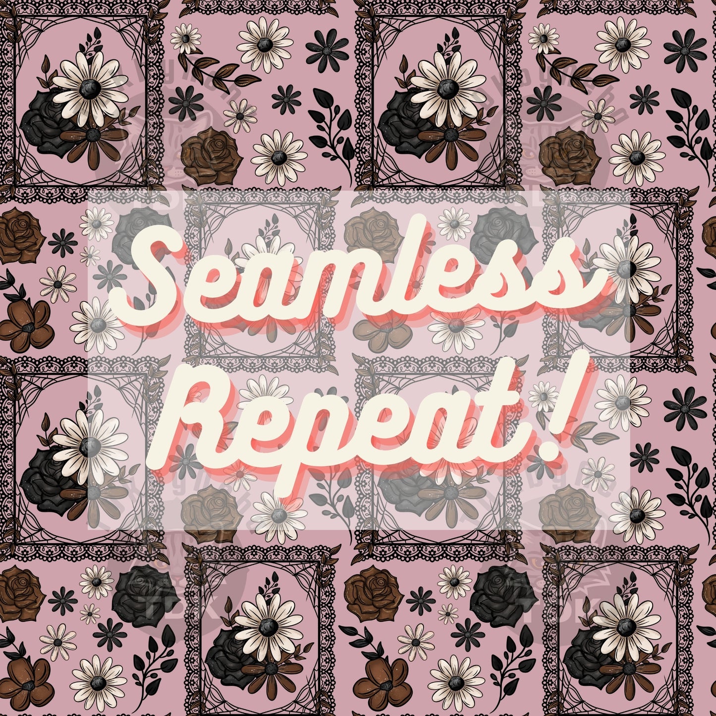 Fall Florals Frames Seamless PNG