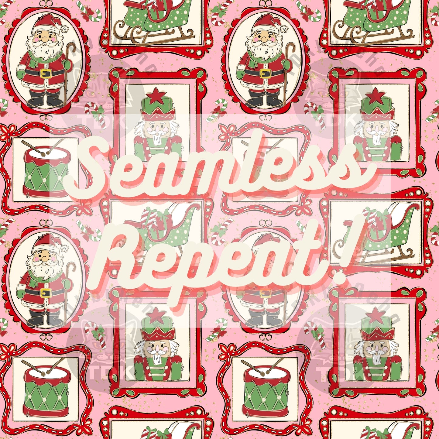 Christmas Frames Seamless PNG (Pink)