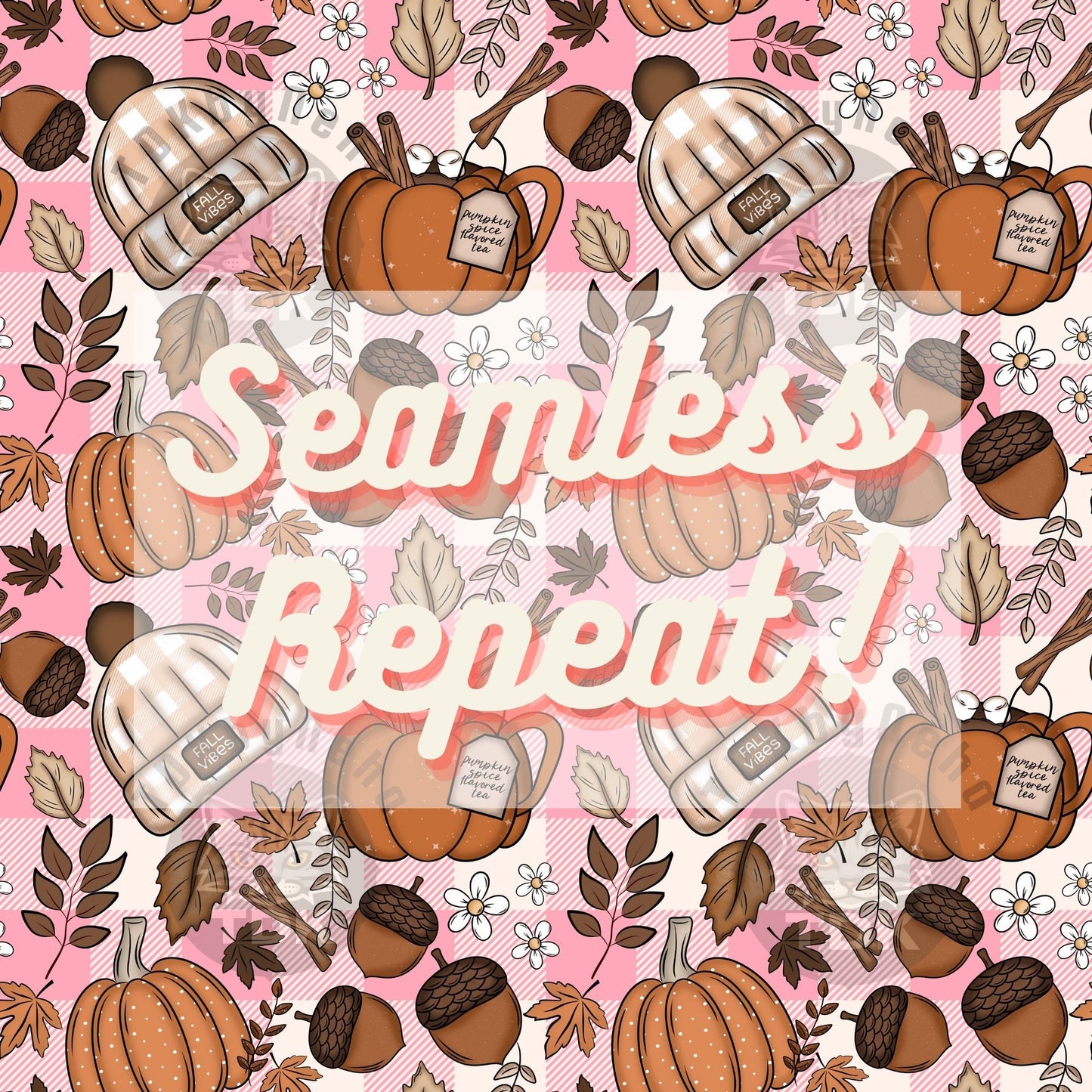 Cozy Fall Vibes Checkered and Gingham Checks Seamless PNG (Dusty Pink)