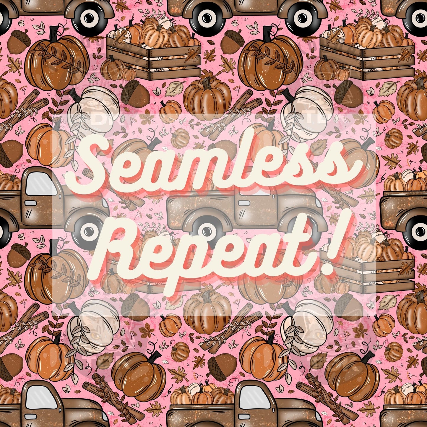 Fall Pumpkin Truck Seamless (Dusty Pink)