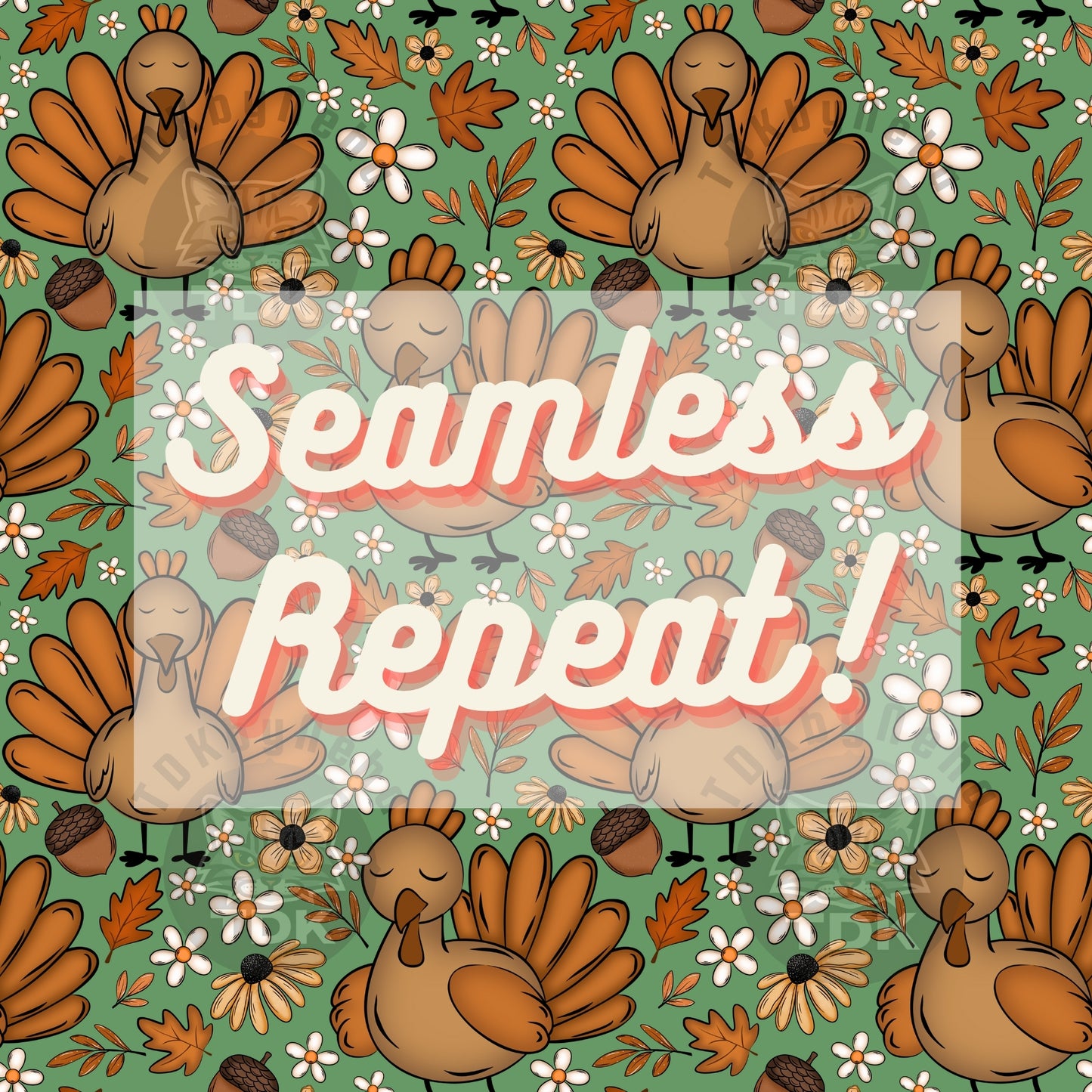 Floral Turkey Seamless PNG