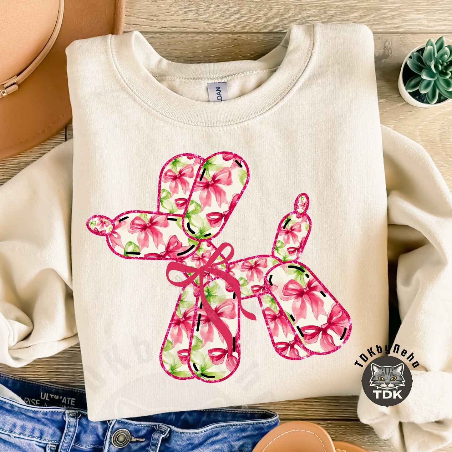 Coquette Bow Balloon Dog PNG