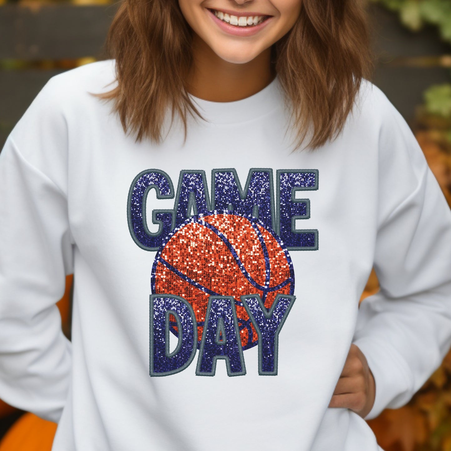 Sparkly Basketball Png Faux Sequin Game Day png Faux Patch Tshirt Design, School Spirit, Glitter Sublimation Design Digital Download