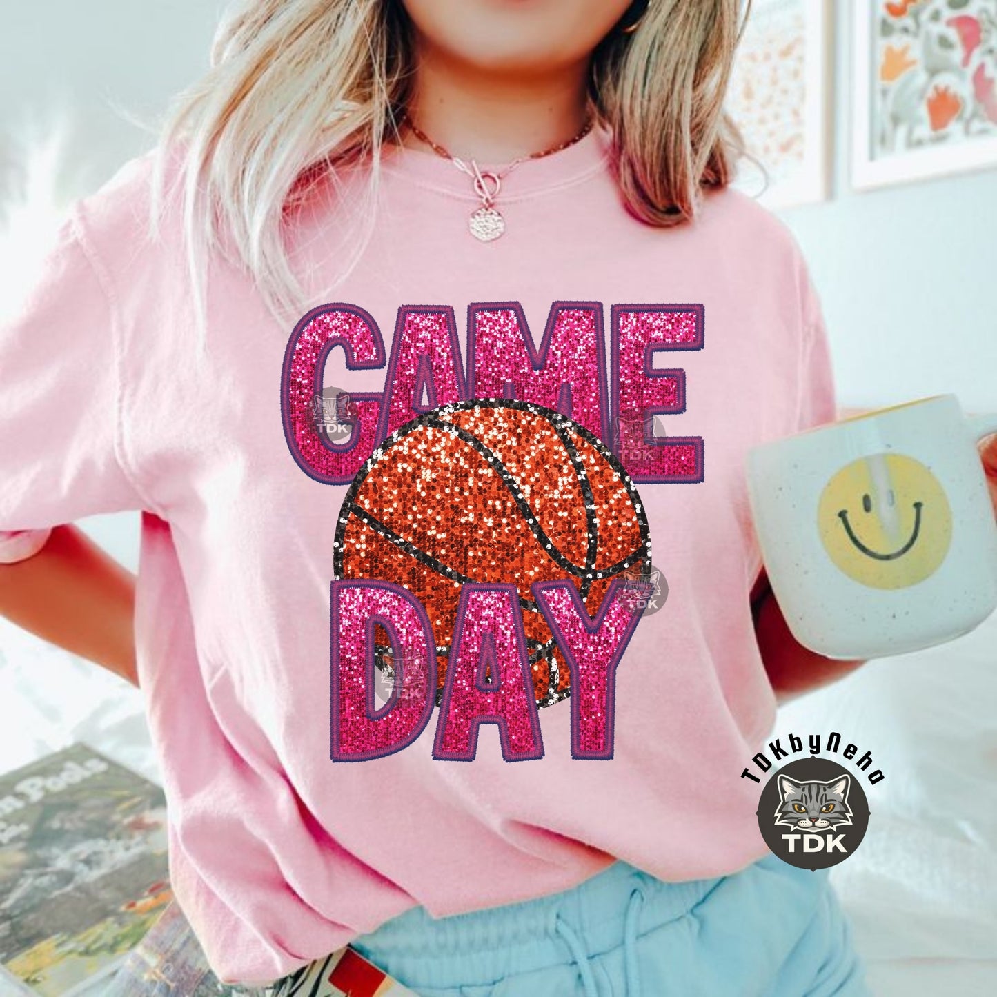Sparkly Basketball Png Faux Sequin Game Day png Faux Patch Tshirt Design, School Spirit, Glitter Sublimation Design Digital Download