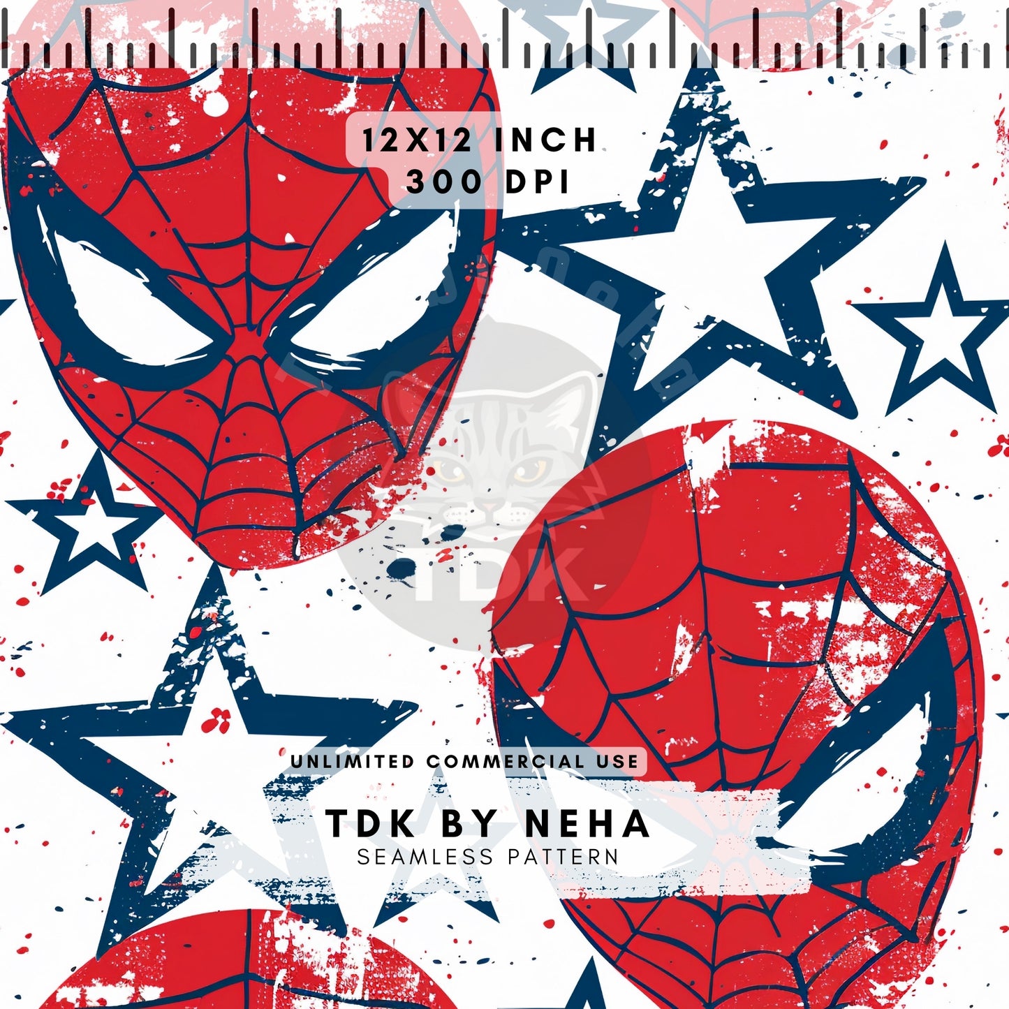 Instant Download - Starry Spidey Seamless Digital Paper for Fabric Printing