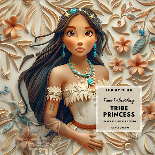 Instant Download Poca Princess Seamless Digital Paper for Fabric Printing