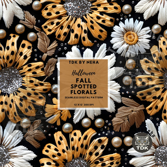 Fall Leopard Spotted Floral Seamless JPG