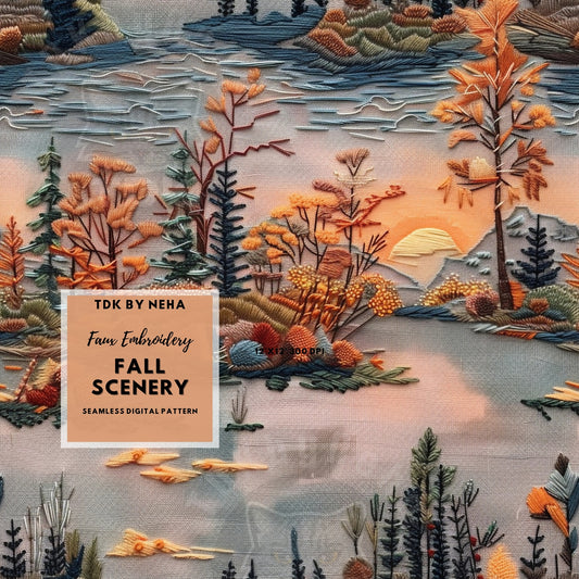 Textured Fall Scenery Seamless JPG