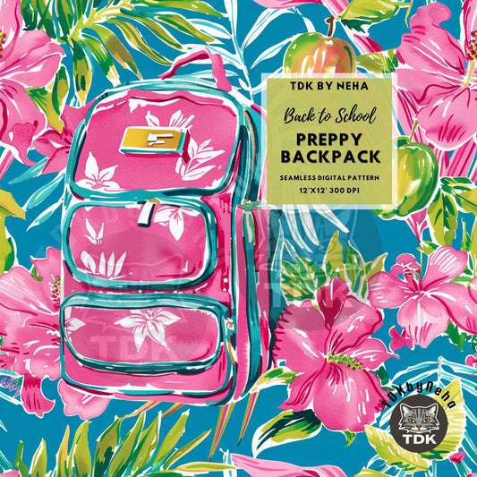 Instant Download - BTS Preppy Backpack Seamless JPG