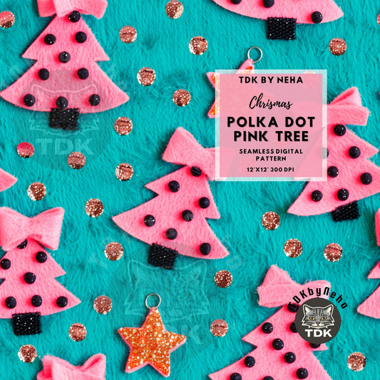 Christmas Polka dot Pink Tree Seamless JPG