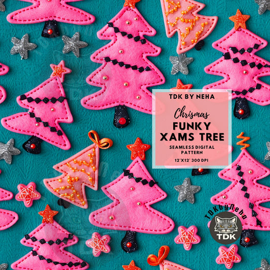 Christmas Funky Christmas Tree Seamless JPG