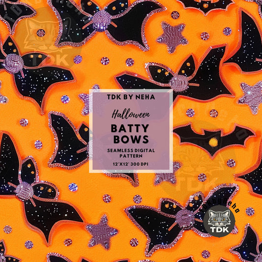 Halloween Spooky Batty Bows Seamless JPG
