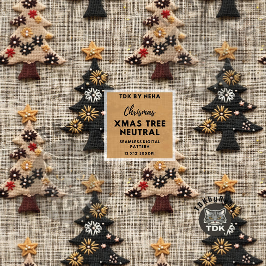 VIP Exclusive Christmas - Neutral Christmas Tree Seamless JPG