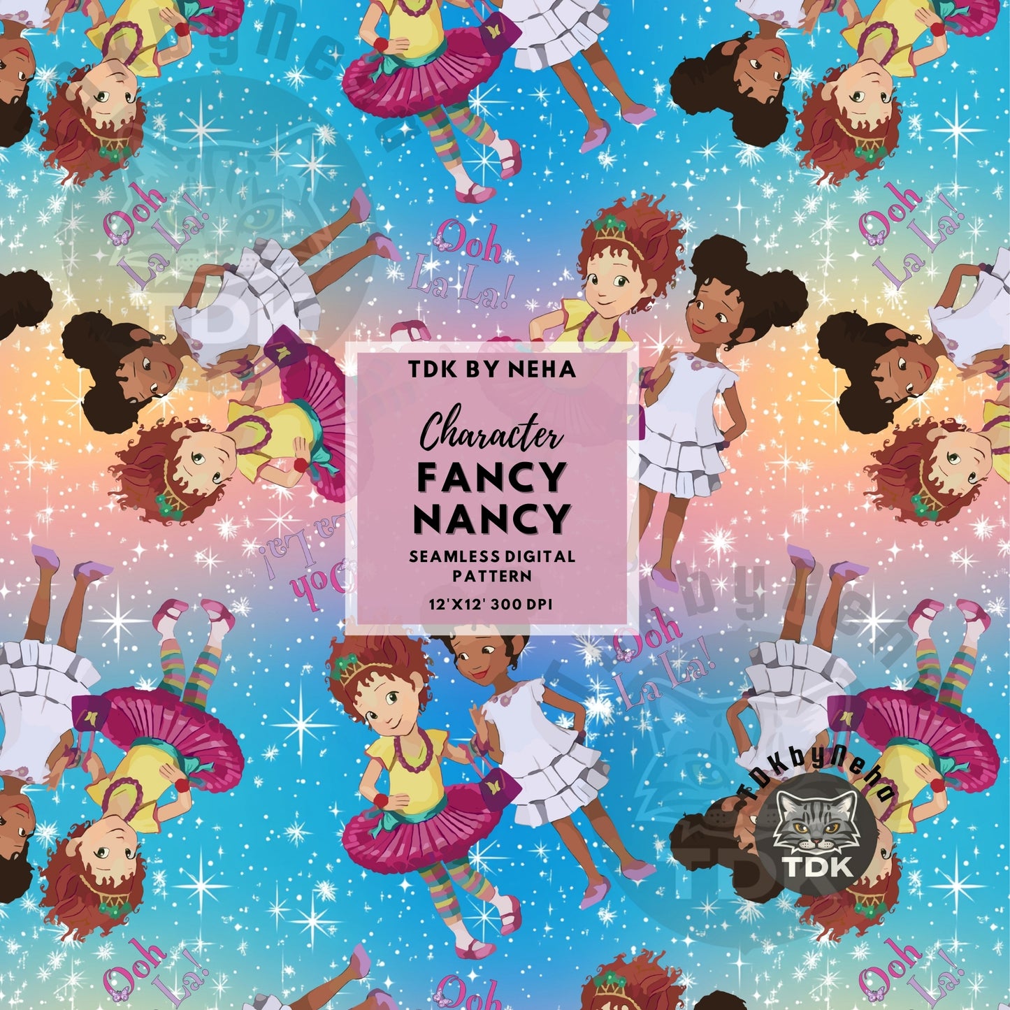 Instant Download Nancy Stars Seamless Digital Paper for Fabric Print and Sublimation