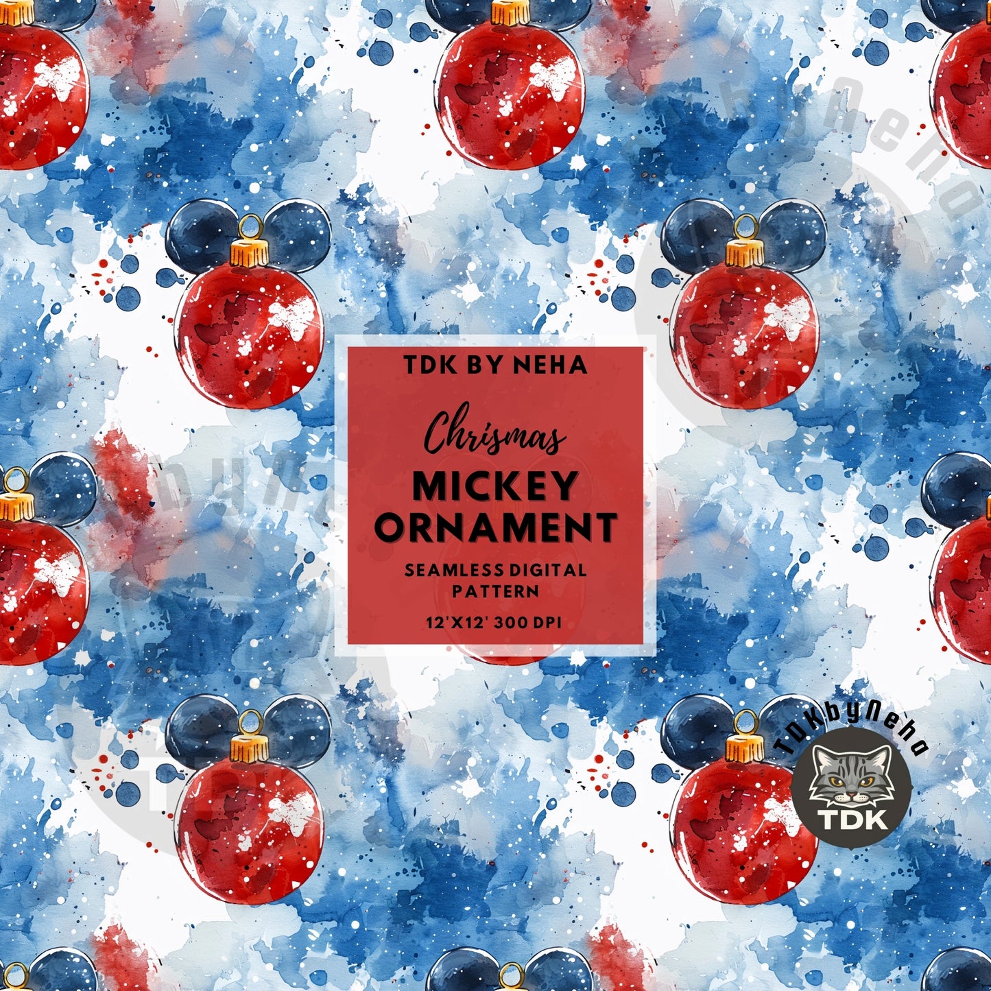 Website Exclusive - Christmas Mic- key Mouse Ornaments Seamless