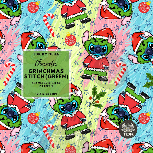 Website Exclusive - Grinchmas Stitch Checker Furry Seamless JPG