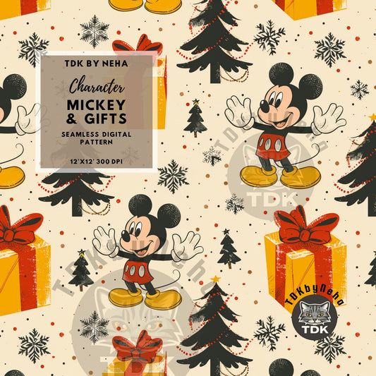 Website Exclusive - Christmas Mick-key Mouse Seamless