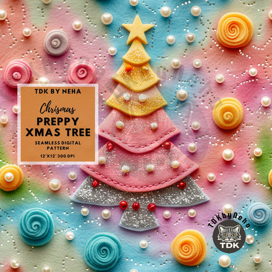 Preppy Christmas Tree Seamless JPG