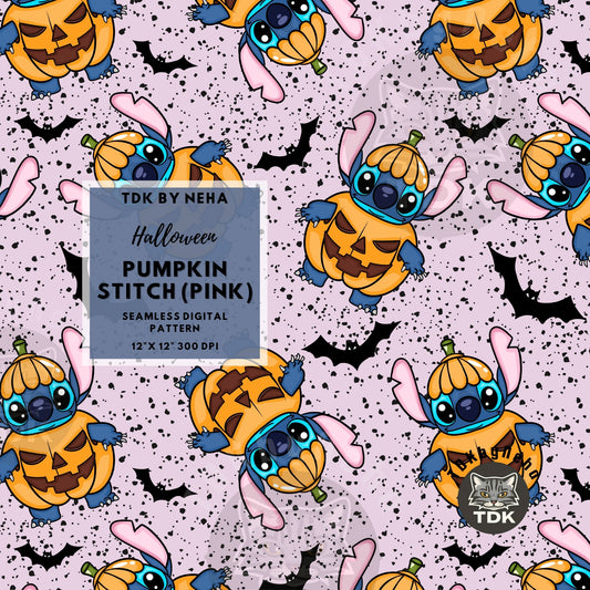 Website Exclusive - Halloween Pumpkin Stitch Seamless JPG Pink