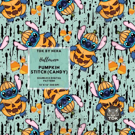 Website Exclusive - Halloween Pumpkin Stitch Seamless JPG Candy Cane