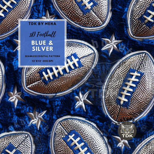 Blue Silver American Football Seamless JPG