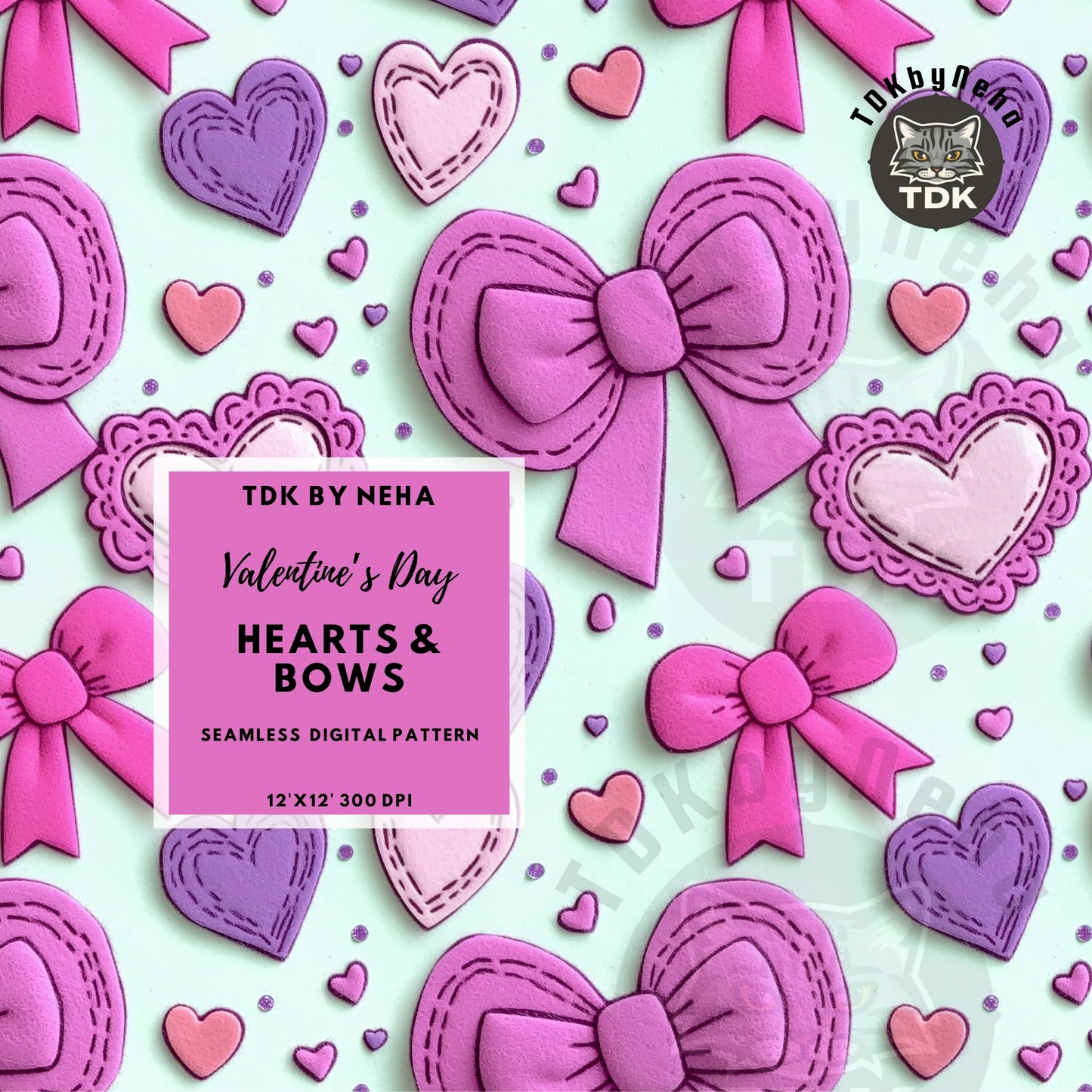 Pastel Hearts and Coquette Bow Seamless JPG