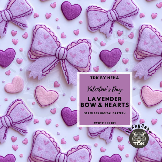 Pastel Lavender Hearts and Coquette Bow Seamless JPG