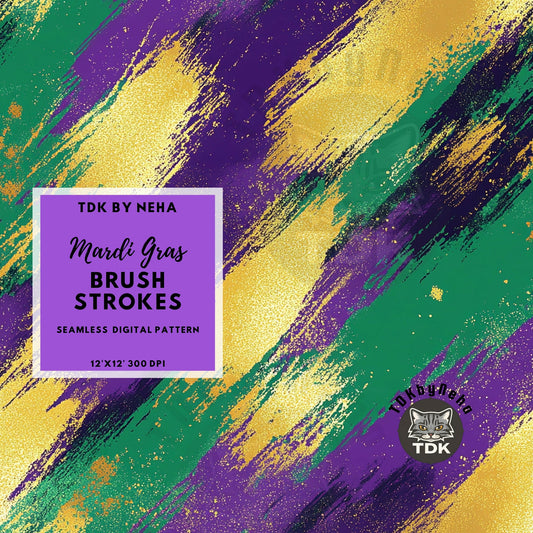 Mardi Gras Brush Strokes Seamless JPG