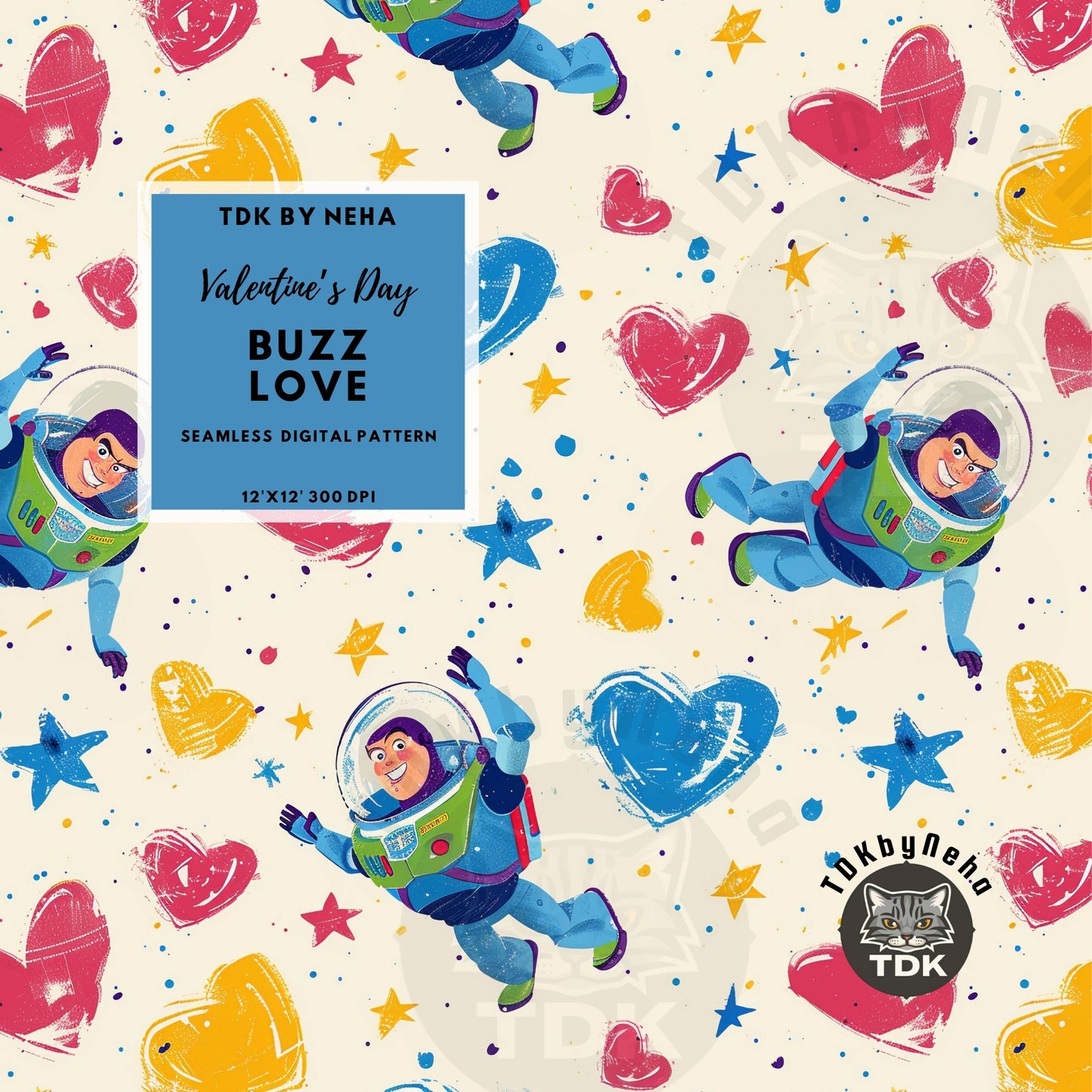 WEBSITE EXCLUSIVE - Vday Buzz Seamless Pattern