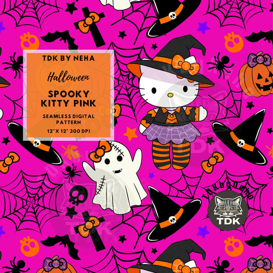 Website Exclusive - Kitty Spooky Seamless PNG (Pink)