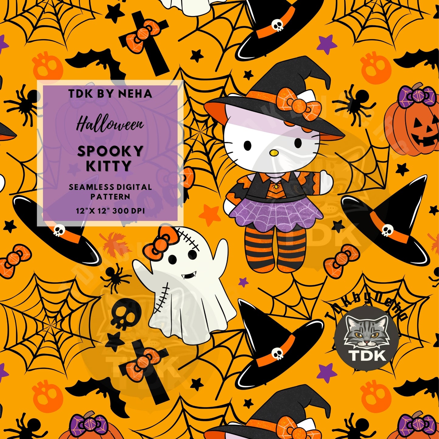 Website Exclusive - Kitty Spooky Seamless PNG