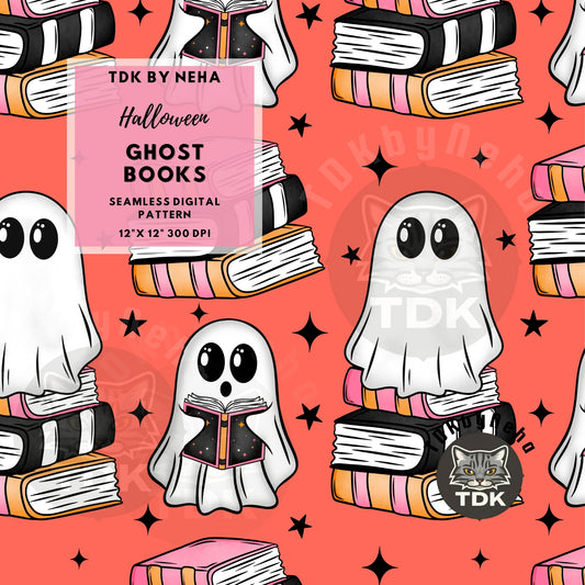 Ghost Books Seamless PNG
