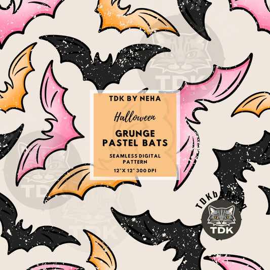 Grunge Bats Seamless PNG