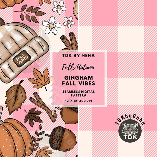 Cozy Fall Vibes Checkered and Gingham Checks Seamless PNG (Dusty Pink)