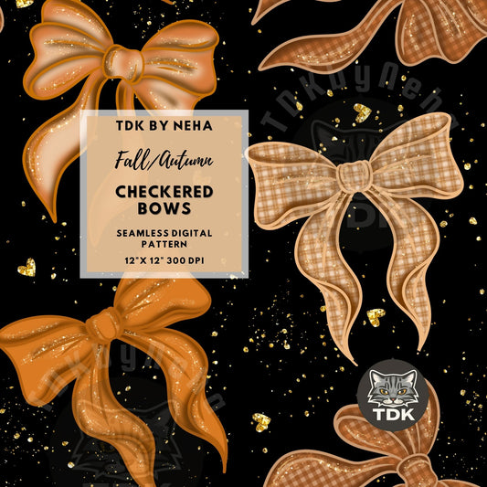 Checker Coquette Bow Seamless PNG