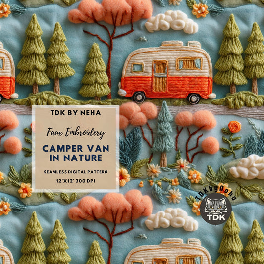 Scenic Camper Van Seamless JPG