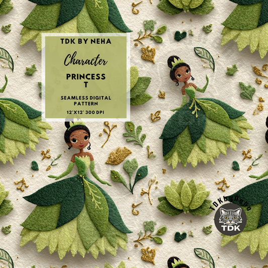 WEBSITE EXCLUSIVE - Princess T Seamless Pattern