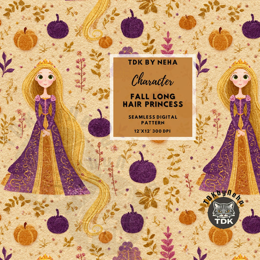 WEBSITE EXCLUSIVE - Fall Rapunzel Seamless Pattern