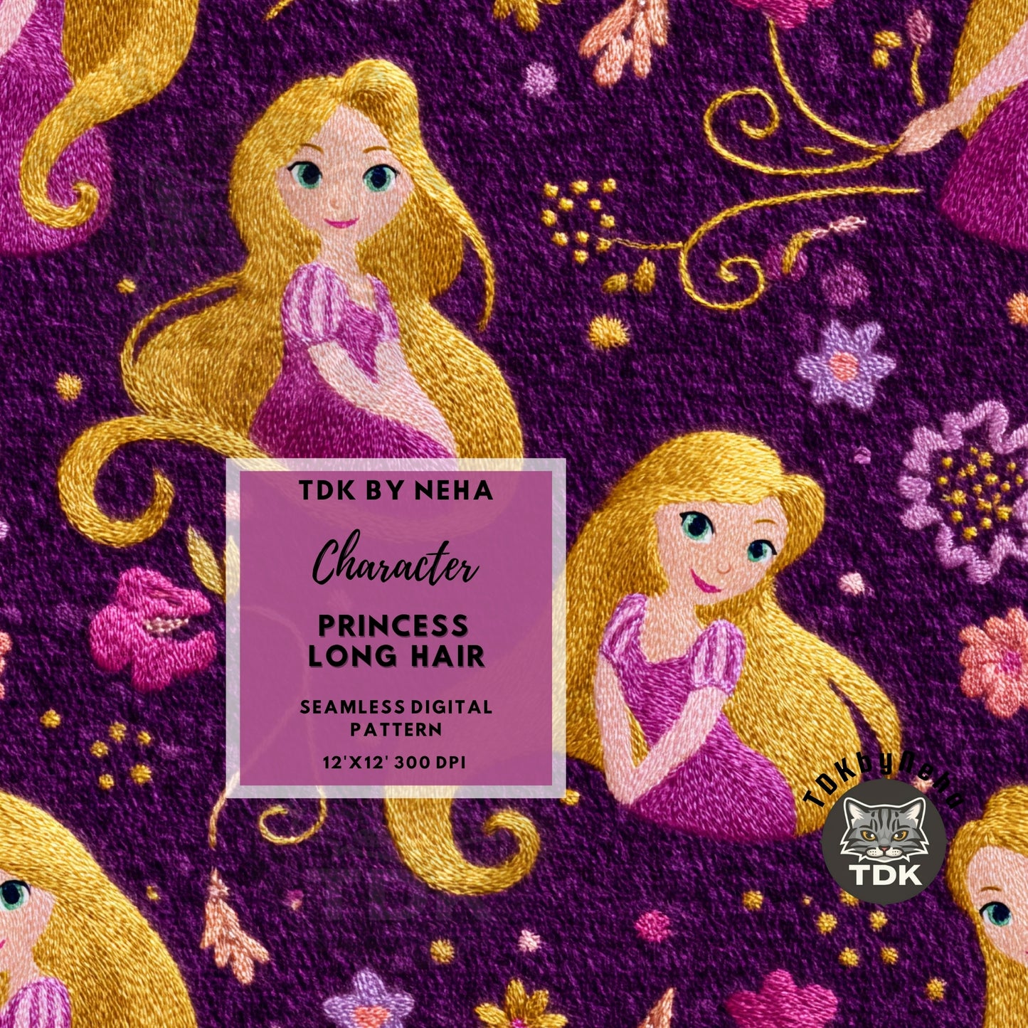 WEBSITE EXCLUSIVE - Rapunzel Seamless Pattern