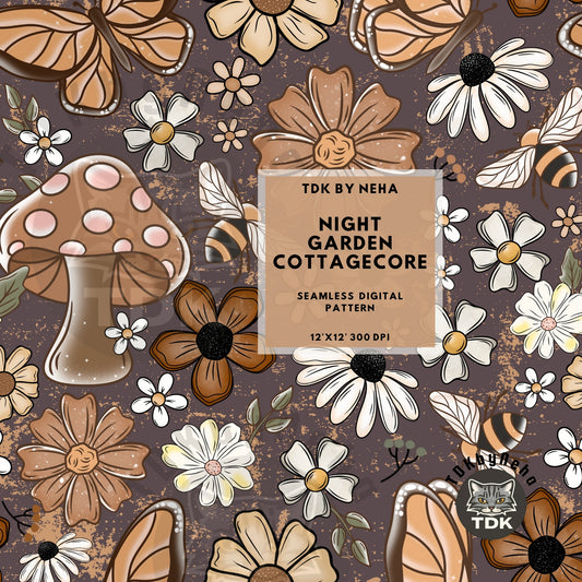 Night Garden Seamless PNG