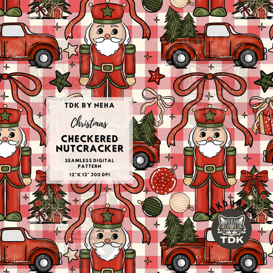 Checks Nutcracker Seamless Red