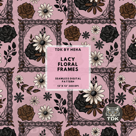 Fall Florals Frames Seamless PNG