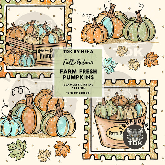 Farm Fresh Pumpkins Seamless PNG