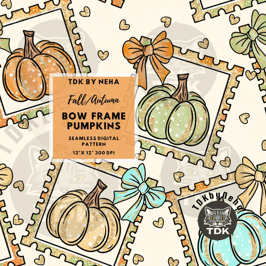 Pumpkin Stamps Seamless PNG (Beige)