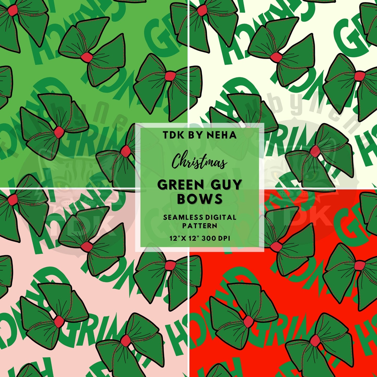 Website Exclusive - Christmas Green Guy Bows