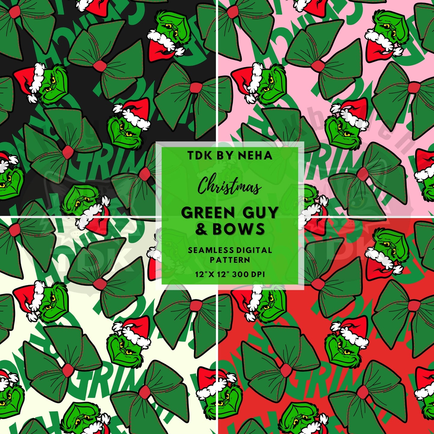 Website Exclusive - Christmas Green Guy and Bows