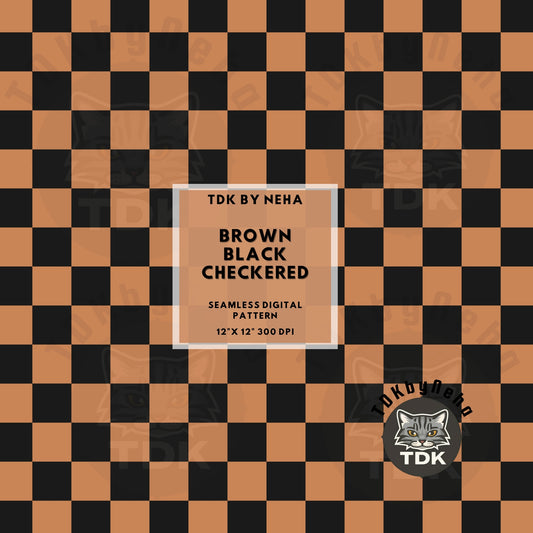 Checkered Brown and Black Seamless PNG