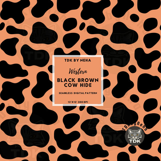 Cowhide Brown and Black Seamless PNG