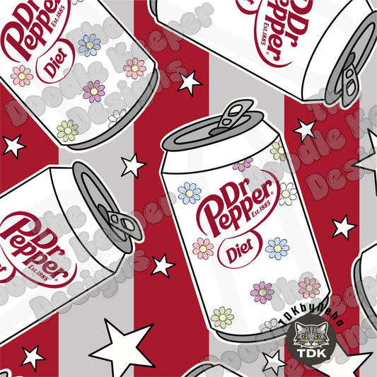 WEBSITE EXCLUSIVE - Stripes Diet Red Drink Seamless PNG