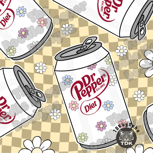 WEBSITE EXCLUSIVE - Retro Diet Red Drink Seamless PNG